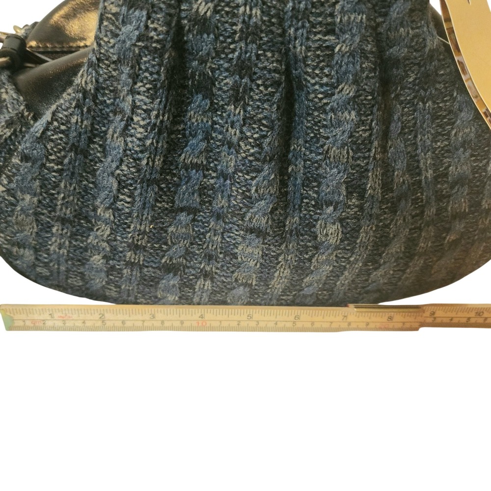 Patricia Nash Milburn Blue Cable Knit Leather Satchel Bag NWT - Picture 8 of 13